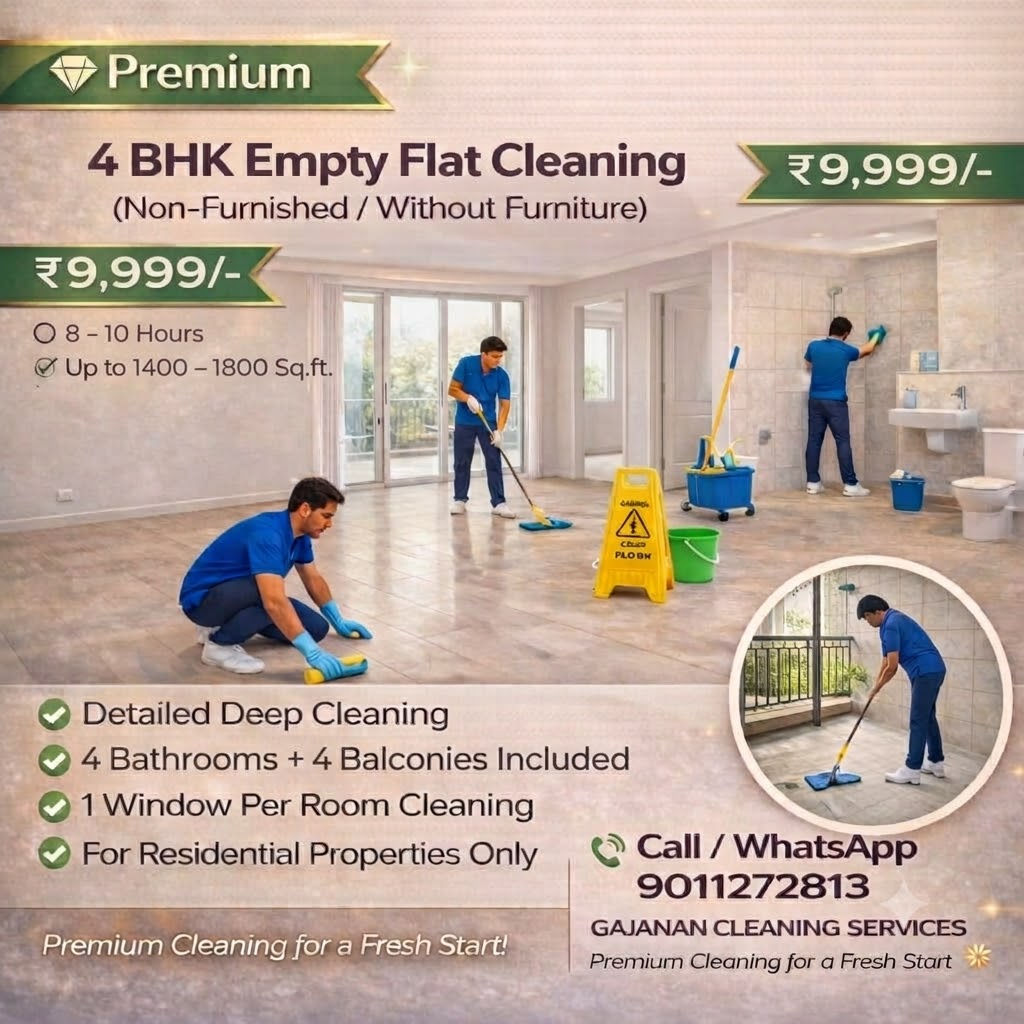 4 BHK Empty Flat Cleaning
